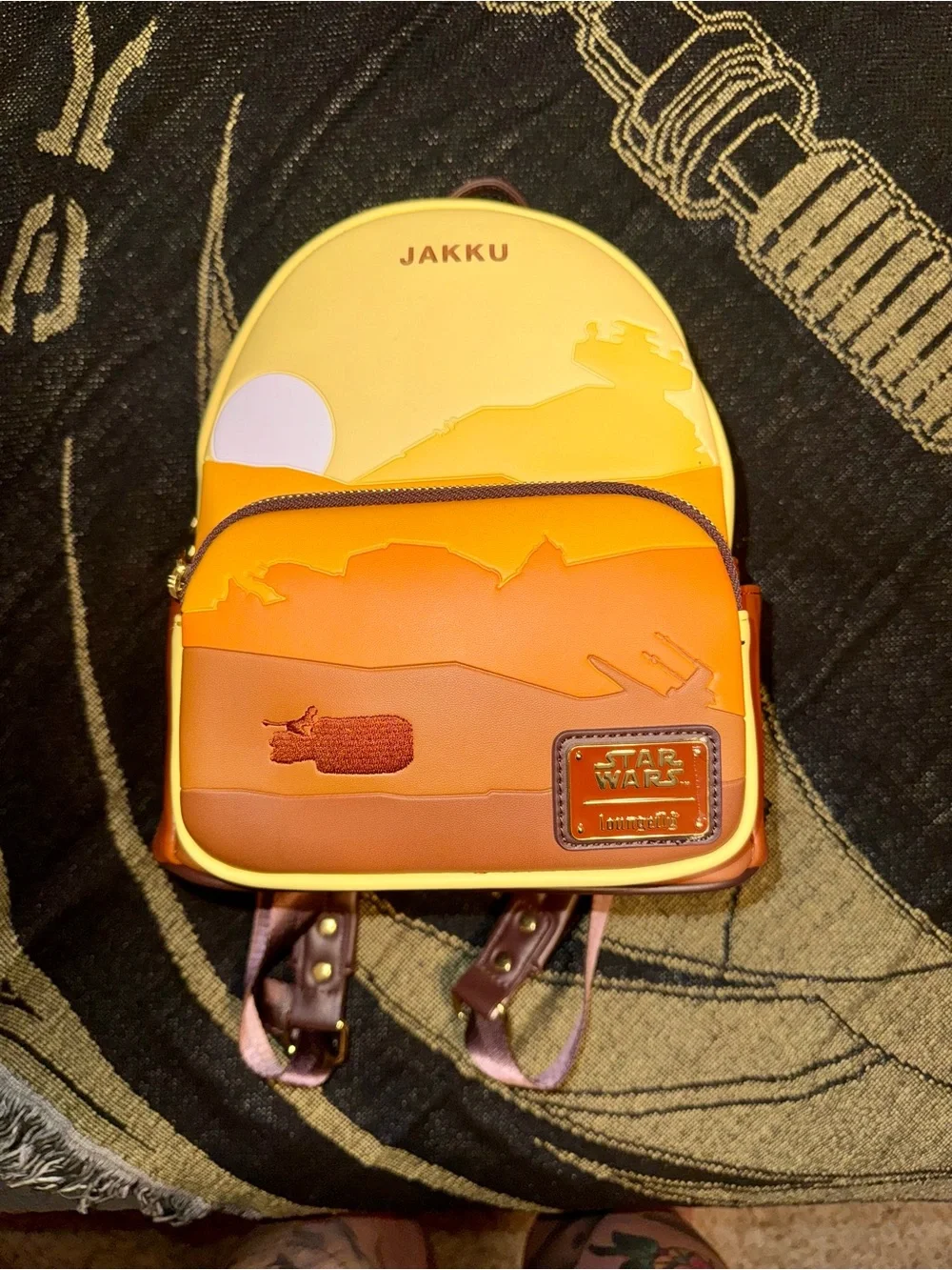 Loungefly Star Wars Jakku Sunset Mini Backpack - Yellow Orange Brown
